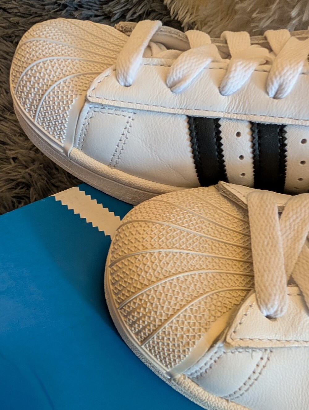 Women's White Sneakers with Black Stripes - Classic Shell-Toe Style - Picture 1 of 11